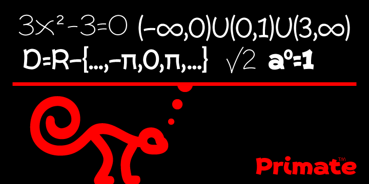 Пример шрифта Primate Medium Italic